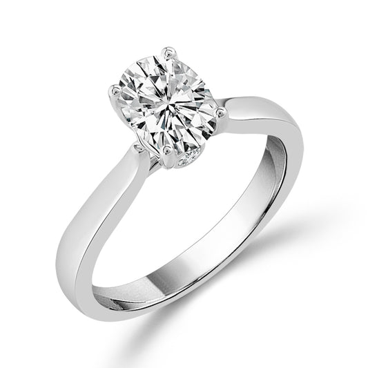 Diamond Solitaire Ring 2 ct tw 14k White Gold