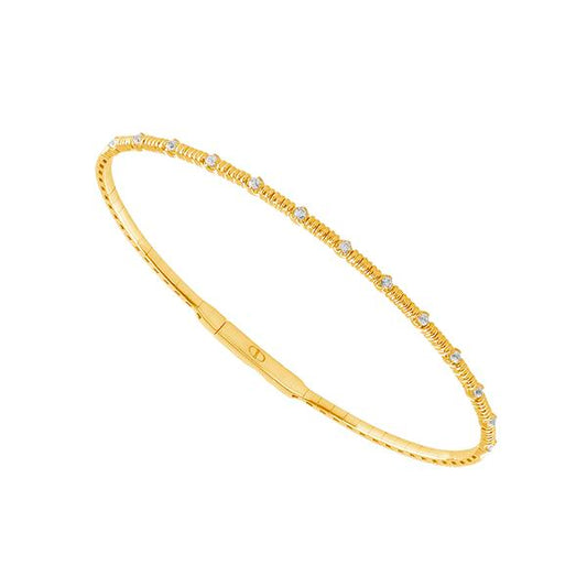 Sleek Bangle Bracelet - 14K Gold Sleek 0.2 CT Diamonds