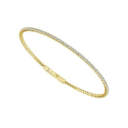 Brilliant Bangle Bracelet - 14K Gold 1.5 CT Diamonds