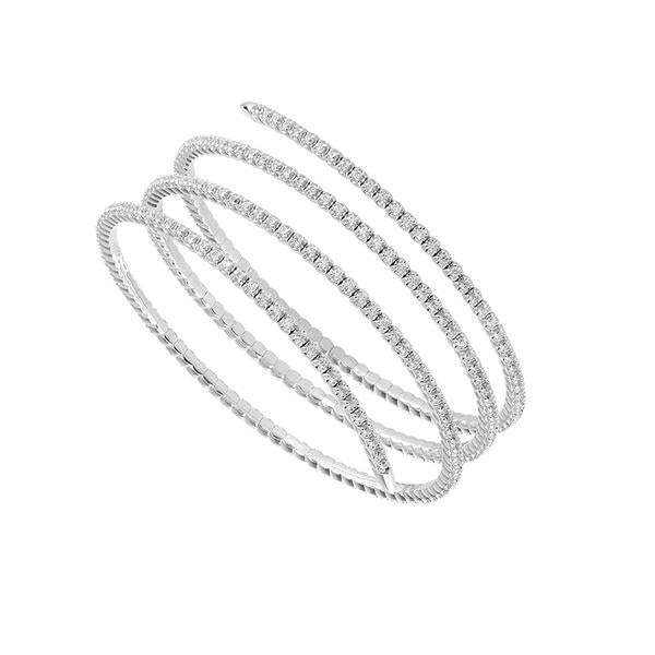 Brazalete tipo brazalete con múltiples bandas: oro de 14 quilates y diamantes de 3,5 quilates