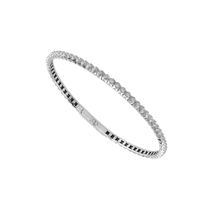 Brazalete de diamantes de oro blanco de 14 k de 0,84 ct total