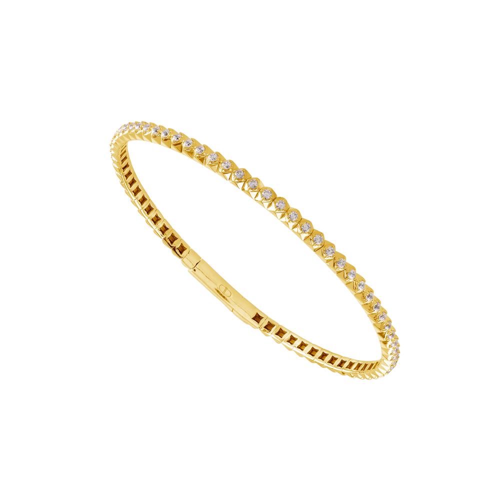 Brazalete de diamantes de oro blanco de 14 k de 0,84 ct total