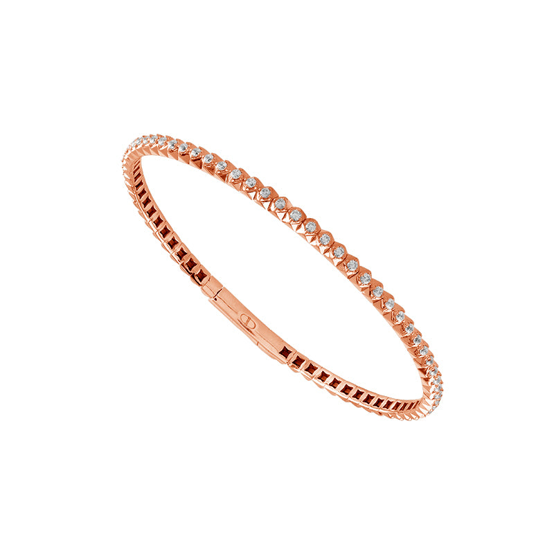 Brazalete de diamantes de oro blanco de 14 k de 0,84 ct total