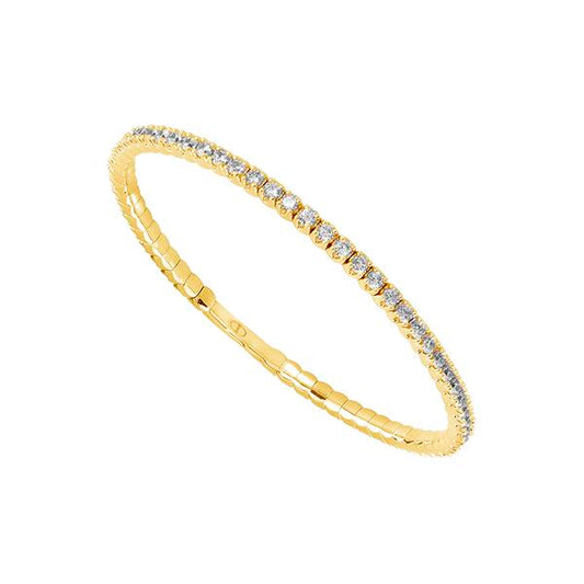 Slim Bangle Bracelet - 14K Gold 2.75 CT Diamonds