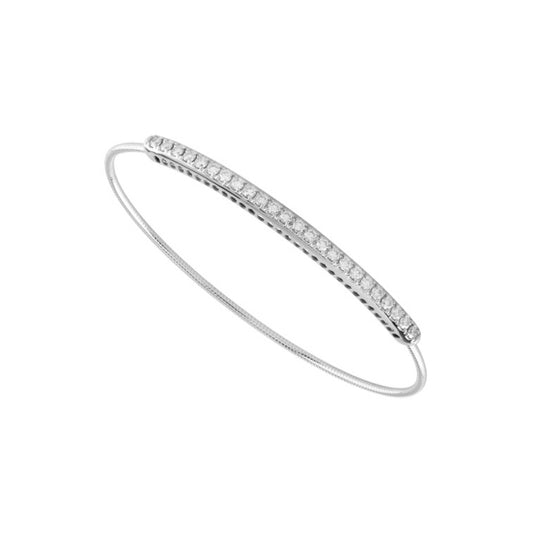 Fancy Bangle Bracelet - 14K Gold 1 CT Diamonds