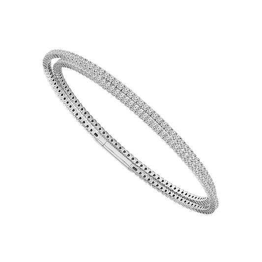 Brazalete tipo brazalete con incrustaciones de oro - Oro de 14 quilates y diamantes de 2,75 quilates