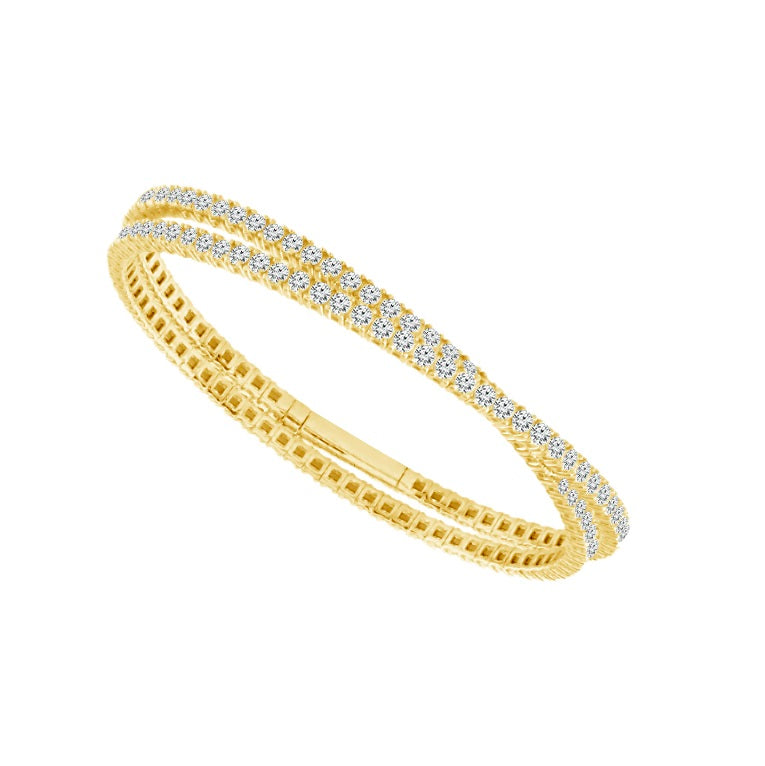 Brazalete deslumbrante - Oro de 14 quilates y diamantes de 6,5 quilates
