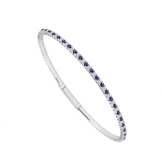 Brazalete de diamantes de oro blanco de 14 k de 1,4 ct total