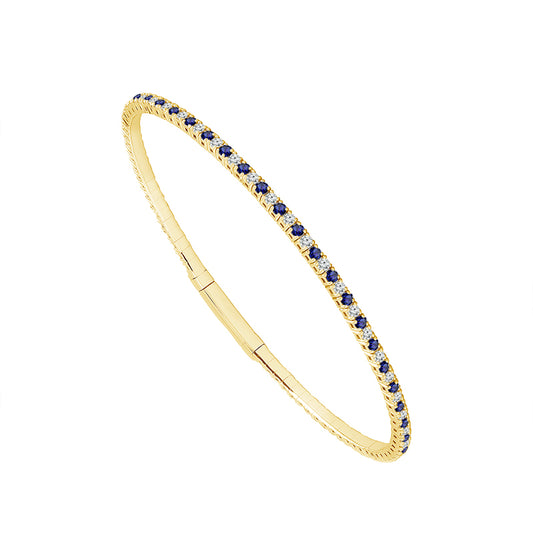 Brazalete de diamantes de oro blanco de 14 k de 1,4 ct total