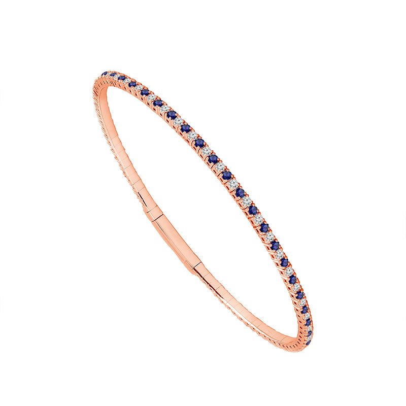 Brazalete de diamantes de oro blanco de 14 k de 1,4 ct total