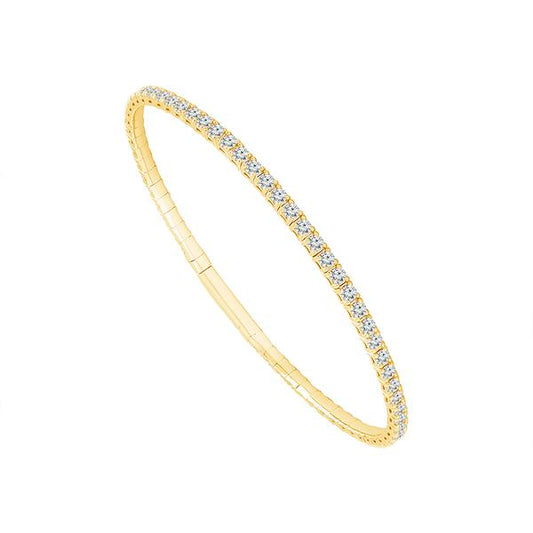 Brazalete tipo brazalete de eternidad - Oro de 14 quilates y diamantes de 2,5 quilates