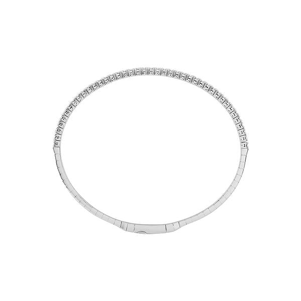 Single-Row Bangle Bracelet - 14K Gold 1 CT Diamonds