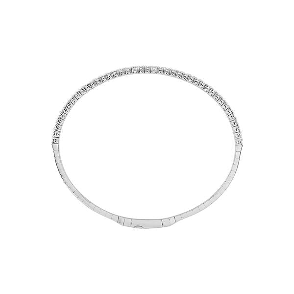 Single-Row Bangle Bracelet - 14K Gold 1 CT Diamonds