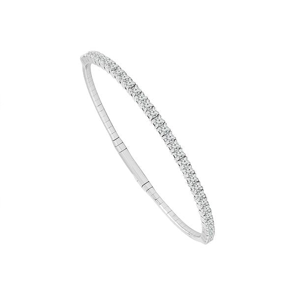 Classic Bangle Bracelet - 14K Gold 2 CT Diamonds