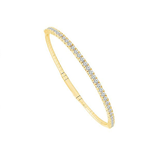 Brazalete clásico - Oro de 14 quilates y diamantes de 2 quilates