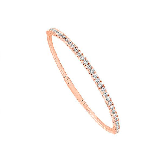 Brazalete clásico - Oro de 14 quilates y diamantes de 2 quilates