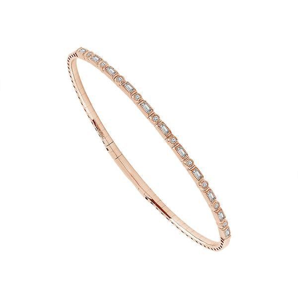 Brazalete elegante - Oro de 14 quilates y diamantes de 0,4 quilates