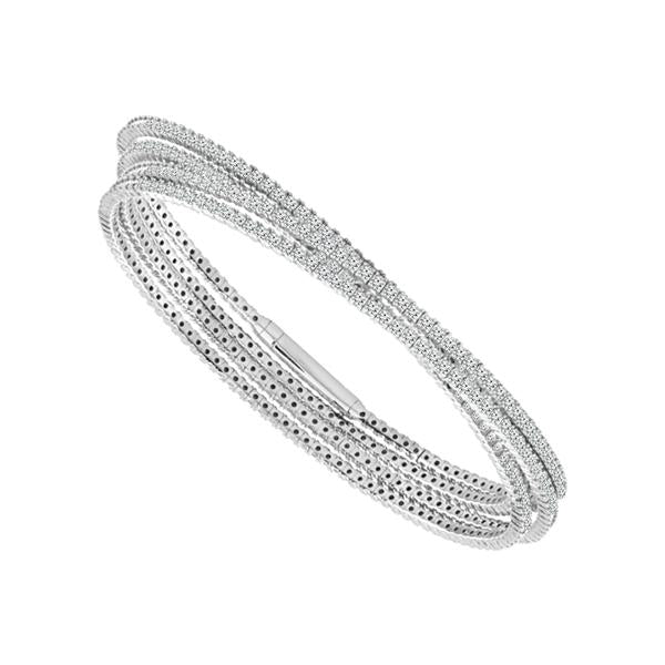 Brazalete tipo brazalete de varias capas: oro de 14 quilates y diamantes de 6,25 quilates