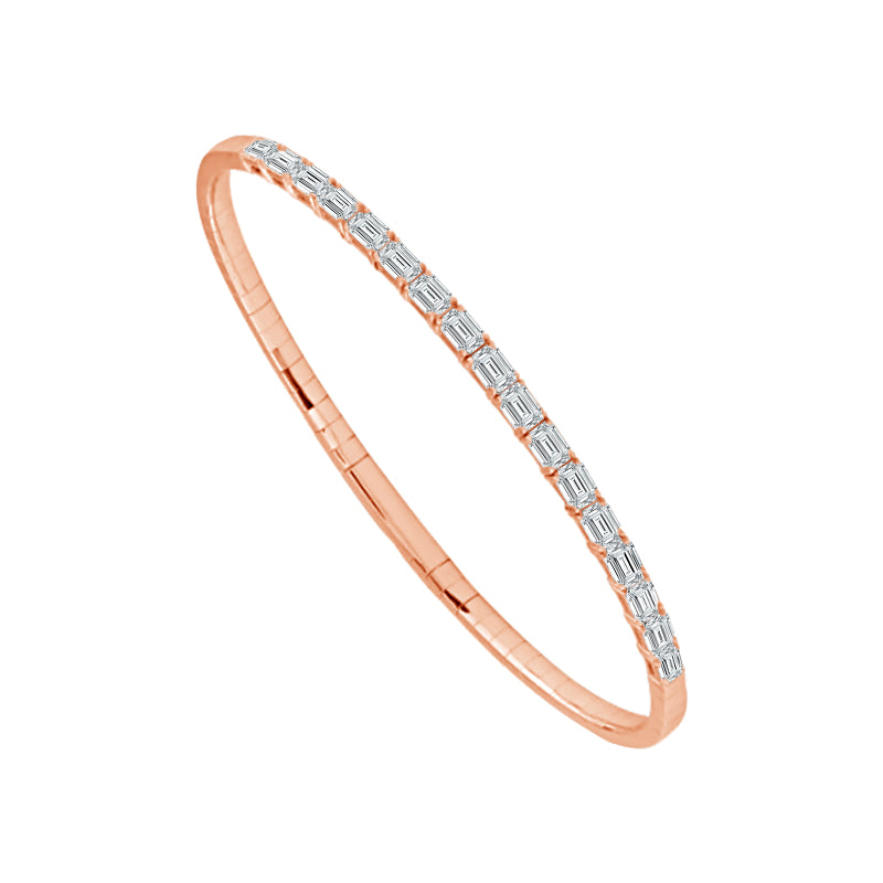 Brazalete tipo brazalete con esmeralda Elegance - Oro de 14 k y diamantes de 2,5 quilates