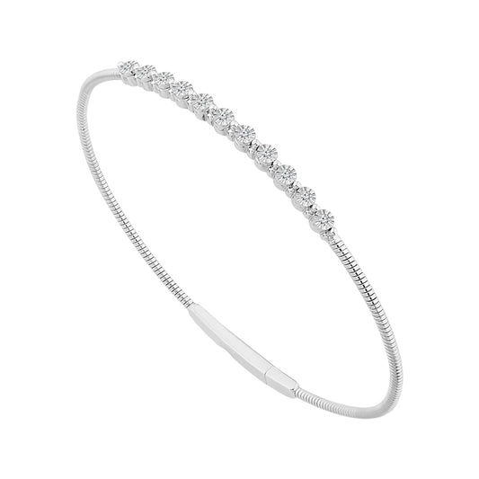 Diamond Bangle 0.13 ct tw 10k White Gold