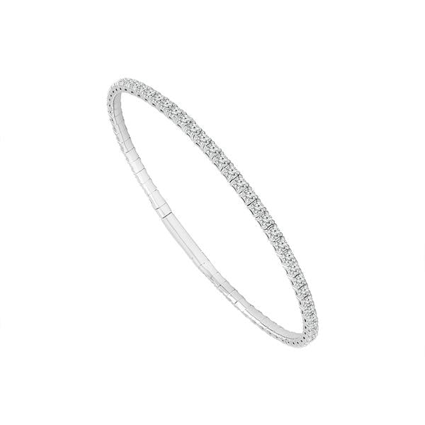 Brazalete de diamantes en oro blanco de 14 k de 5 quilates