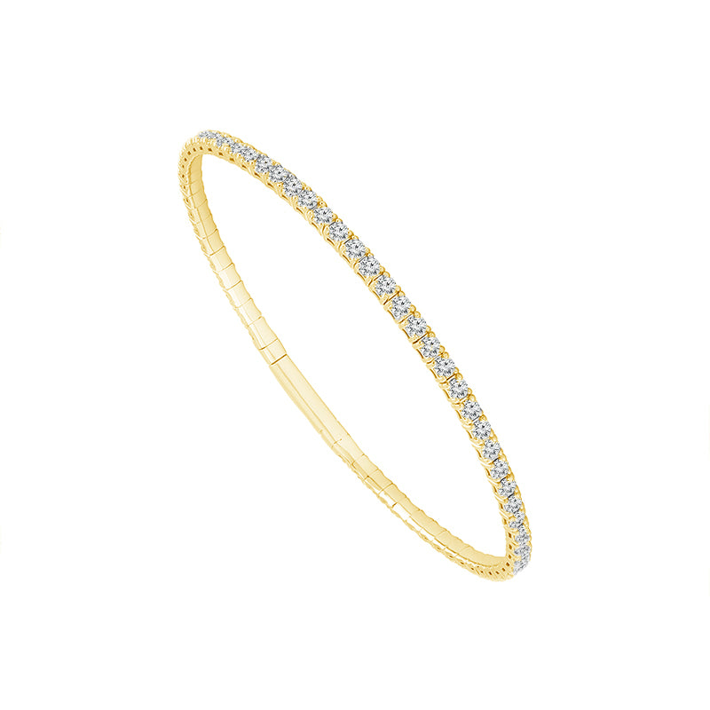 Brazalete de diamantes en oro blanco de 14 k de 5 quilates