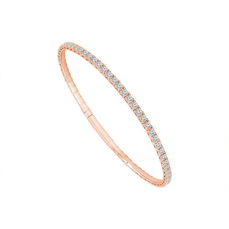 Brazalete de diamantes en oro blanco de 14 k de 5 quilates