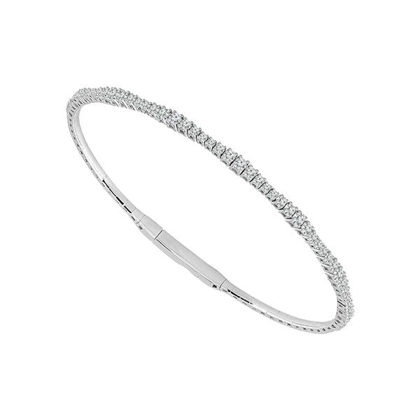 Brazalete de diamantes de oro blanco de 14 k de 0,75 ct total
