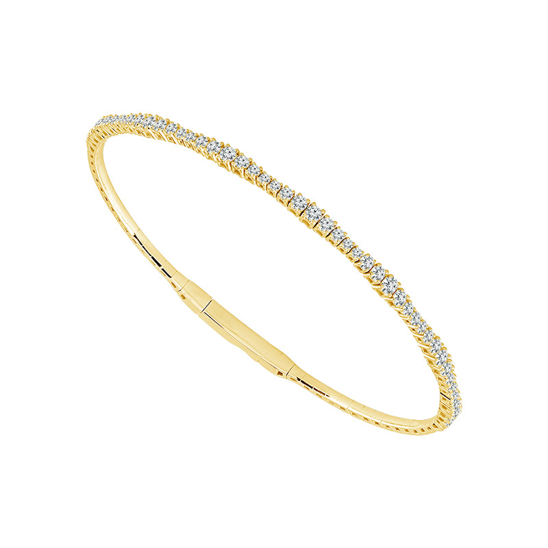 Brazalete de diamantes de oro blanco de 14 k de 0,75 ct total