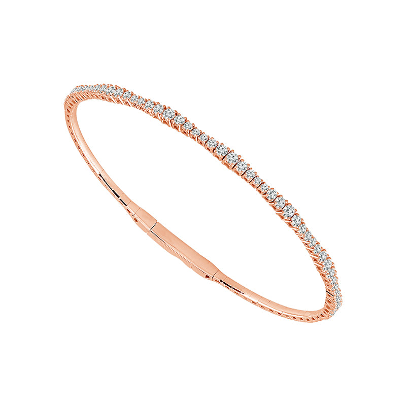 Brazalete de diamantes de oro blanco de 14 k de 0,75 ct total