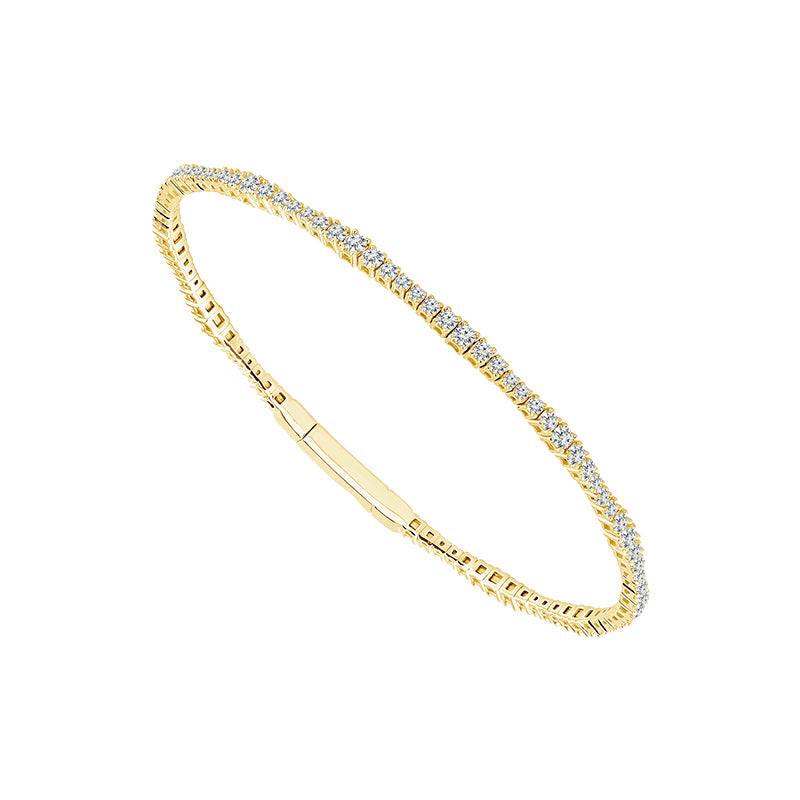 Brazalete de diamantes de oro blanco de 14 k de 1,33 ct total