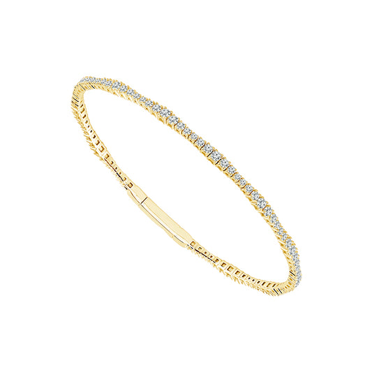 Brazalete de diamantes de oro blanco de 14 k de 1,33 ct total