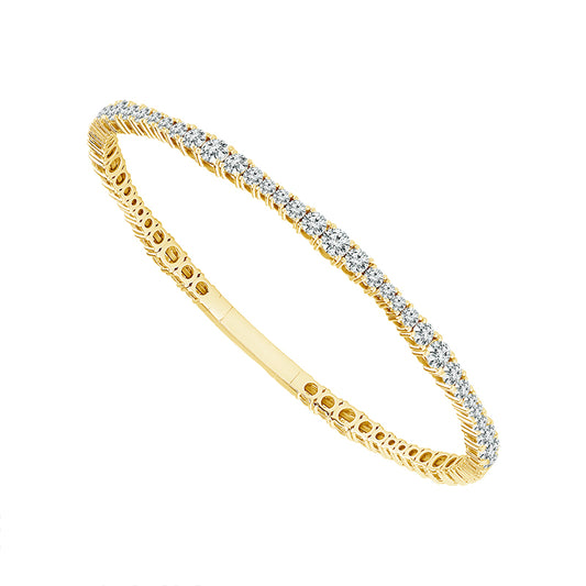 Brazalete de diamantes de oro blanco de 14 k de 3,65 ct total