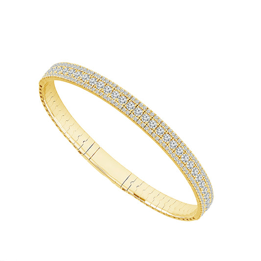 Brazalete de diamantes de oro blanco de 14 k de 2,9 ct total