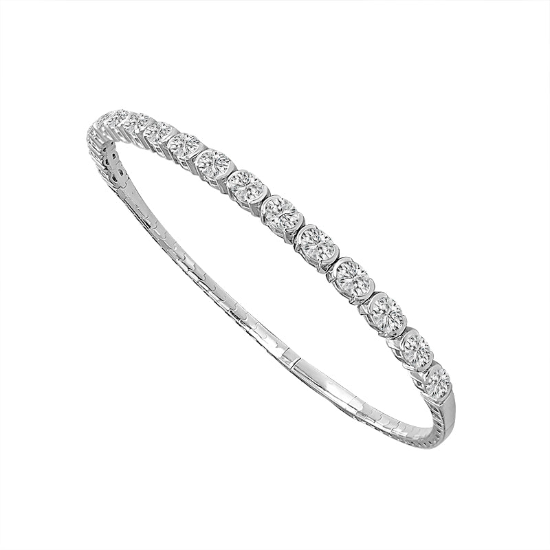 Brazalete de diamantes de oro blanco de 14 k de 2,5 ct total
