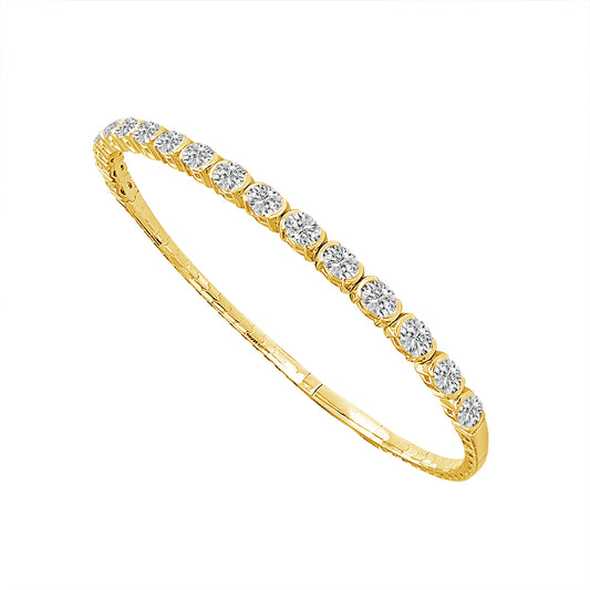 Brazalete de diamantes de oro blanco de 14 k de 2,5 ct total