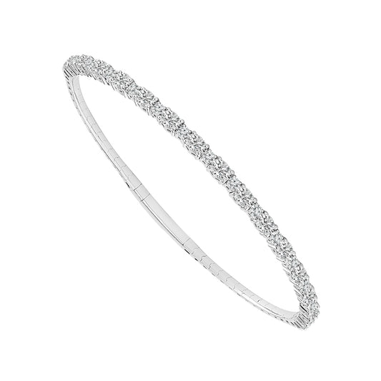 Brazalete de diamantes de oro blanco de 14 k de 2,63 ct total