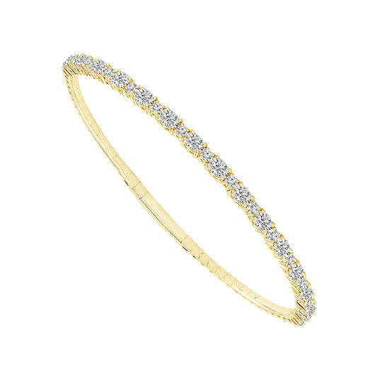 Brazalete de diamantes de oro blanco de 14 k de 2,63 ct total