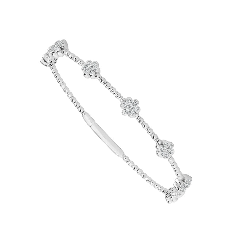 Brazalete de diamantes de oro blanco de 14 k de 0,75 ct total