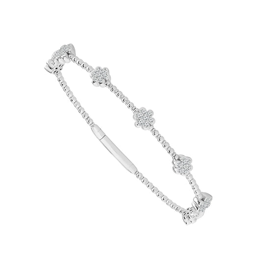 Brazalete de diamantes de oro blanco de 14 k de 0,75 ct total