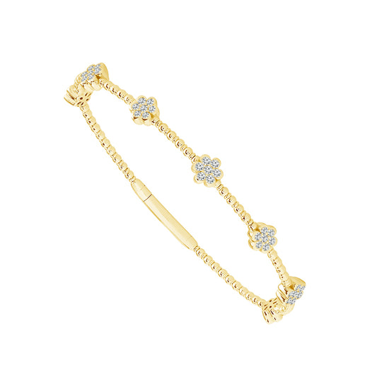 Brazalete de diamantes de oro blanco de 14 k de 0,75 ct total
