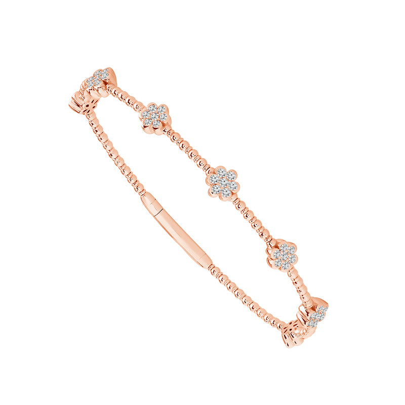 Brazalete de diamantes de oro blanco de 14 k de 0,75 ct total