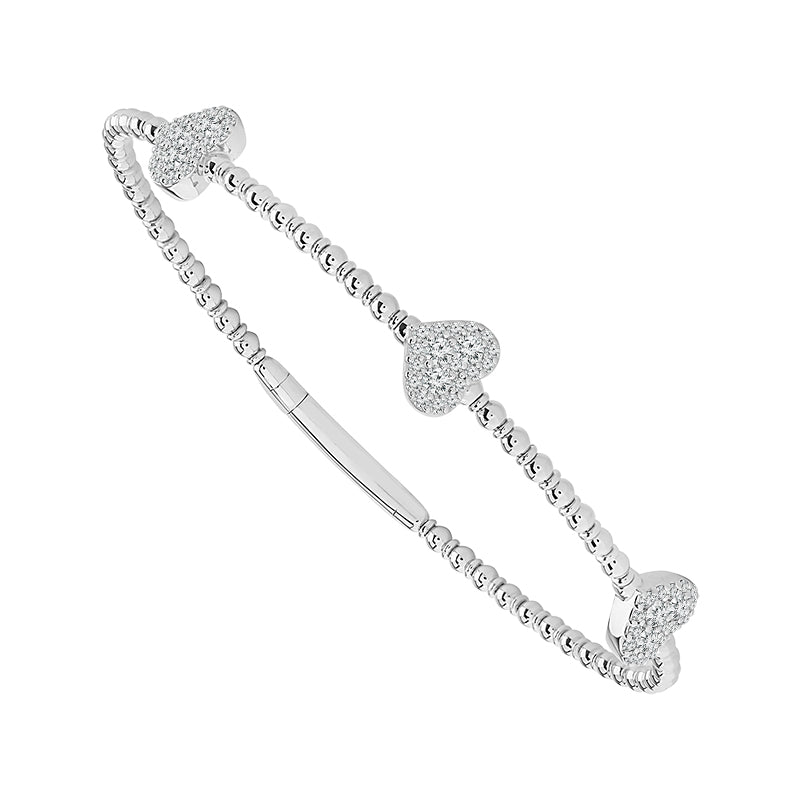 Brazalete de diamantes de oro blanco de 14 k de 0,50 ct total