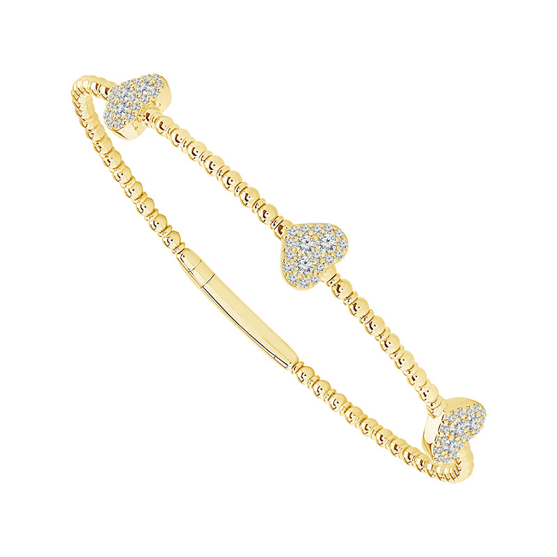 Brazalete de diamantes de oro blanco de 14 k de 0,50 ct total