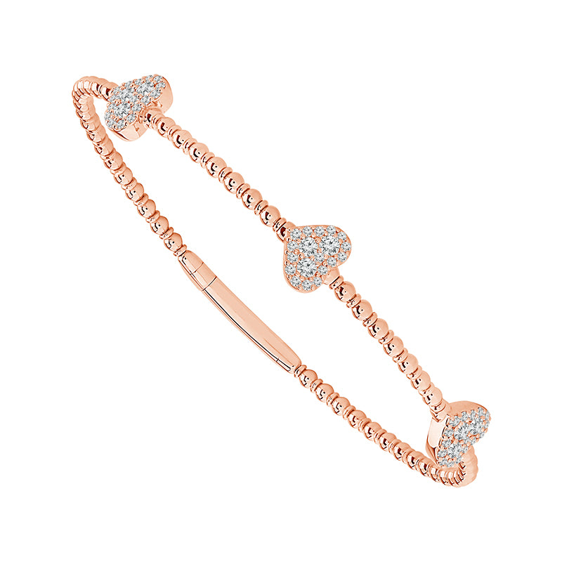 Brazalete de diamantes de oro blanco de 14 k de 0,50 ct total