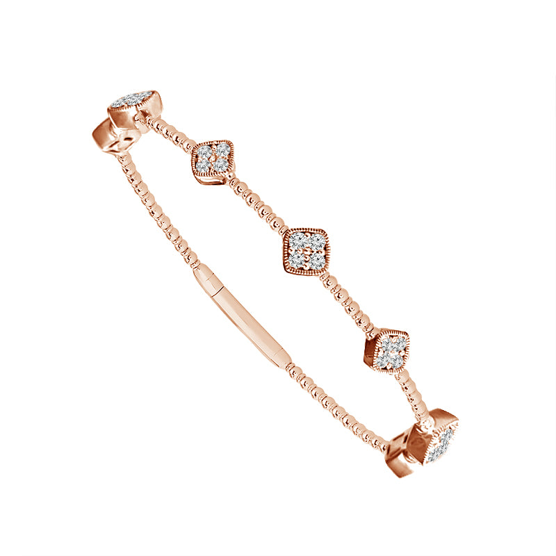 Brazalete de diamantes de oro blanco de 14 k de 0,63 ct total