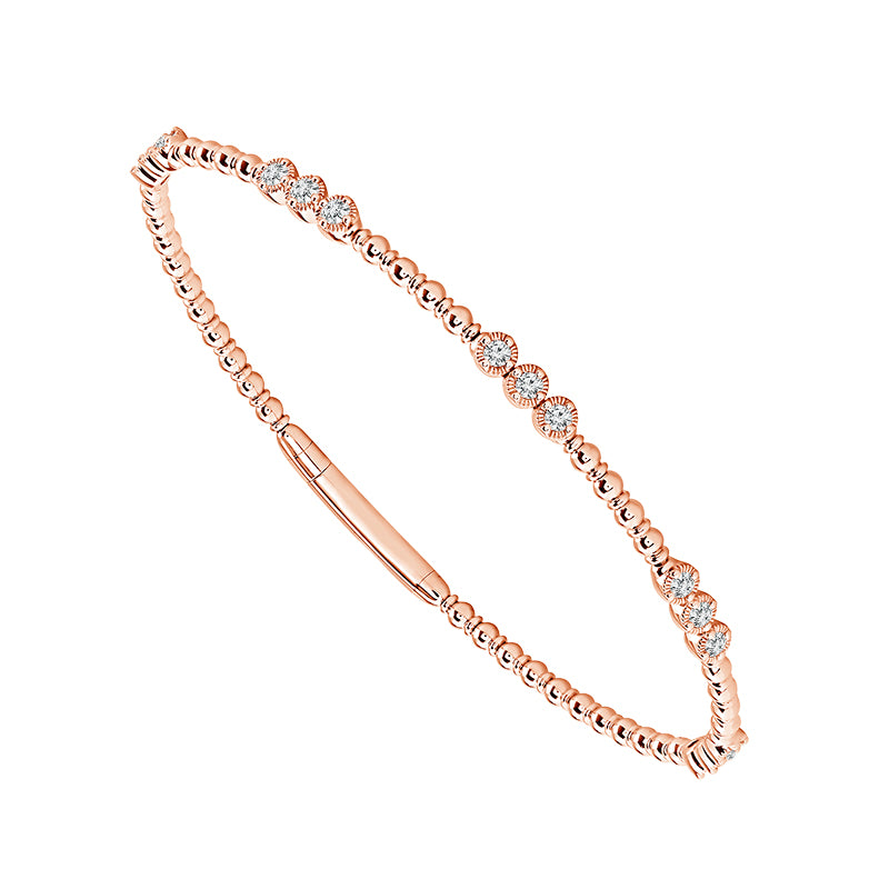 Brazalete de diamantes de oro blanco de 14 k de 0,50 ct total
