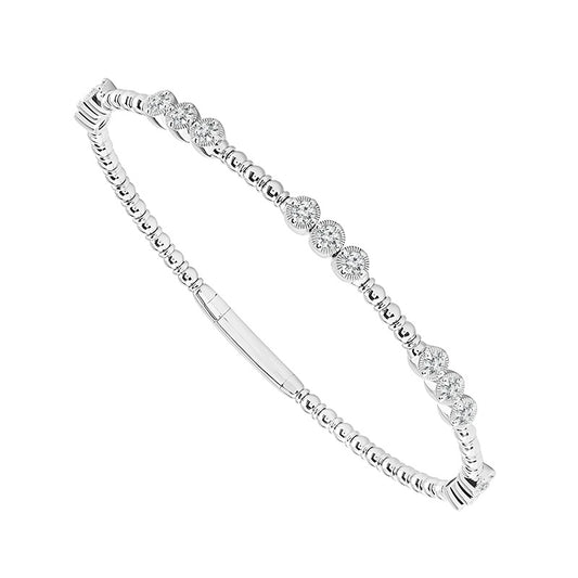Brazalete de diamantes de oro blanco de 14 k de 1,00 ct total