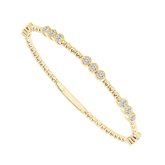 Brazalete de diamantes de oro blanco de 14 k de 1,00 ct total