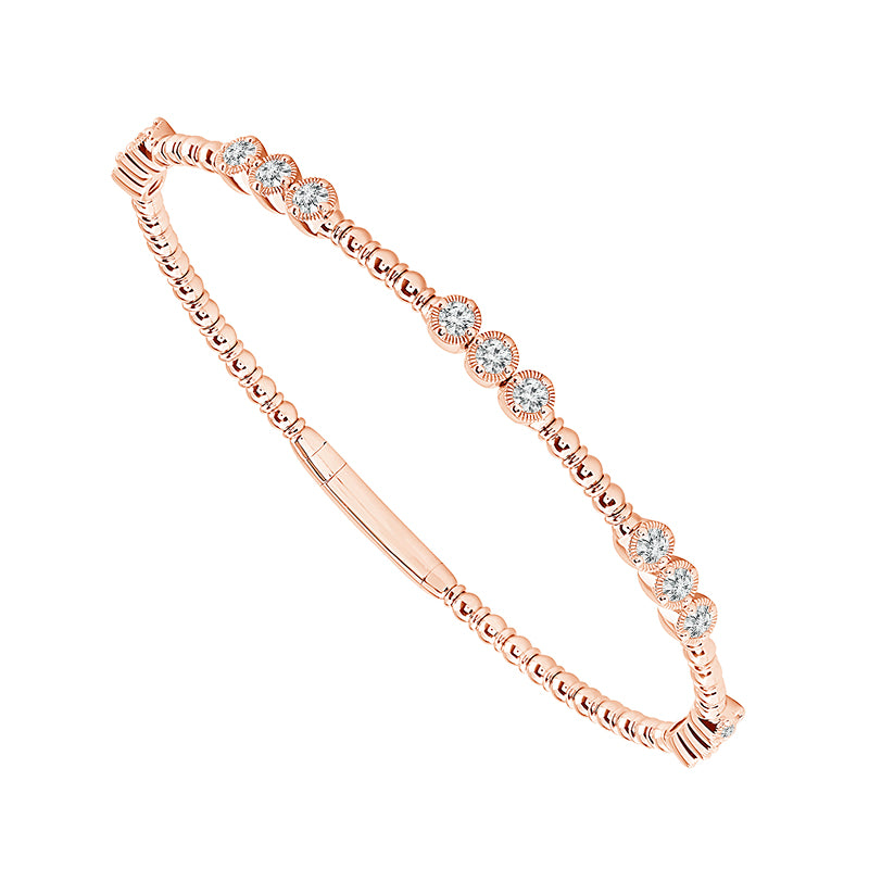 Brazalete de diamantes de oro blanco de 14 k de 1,00 ct total